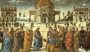 Pietro Perugino Christ Delivering the Keys to St.Peter Norge oil painting reproduction
